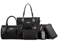 6-Piece Quilted Chevron Handbag Set – Tote, Satchel, Crossbody & More