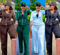 Contrast Stripe Zip-Up Tracksuit Set – Casual Chic Two-Piece