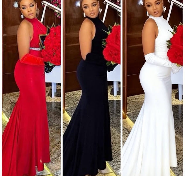 Halter Neck Backless Mermaid Maxi Dress – Formal & Gala