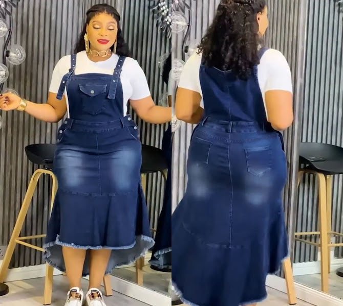 Dark Denim Overall Midi Dress