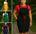 Sporty Stripe Overall Midi Dress