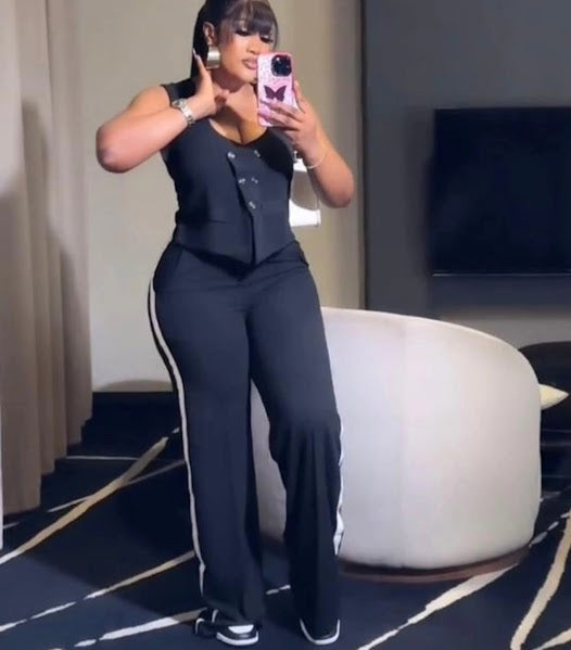 Black Side Stripe Two-Piece Vest & Pants Set