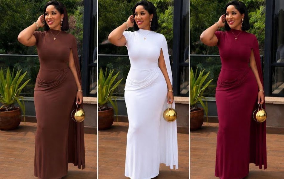 Cape Sleeve Maxi Dress