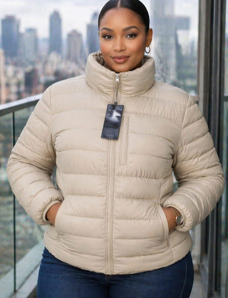 Classic Black Zip-Up Puffer Jacket