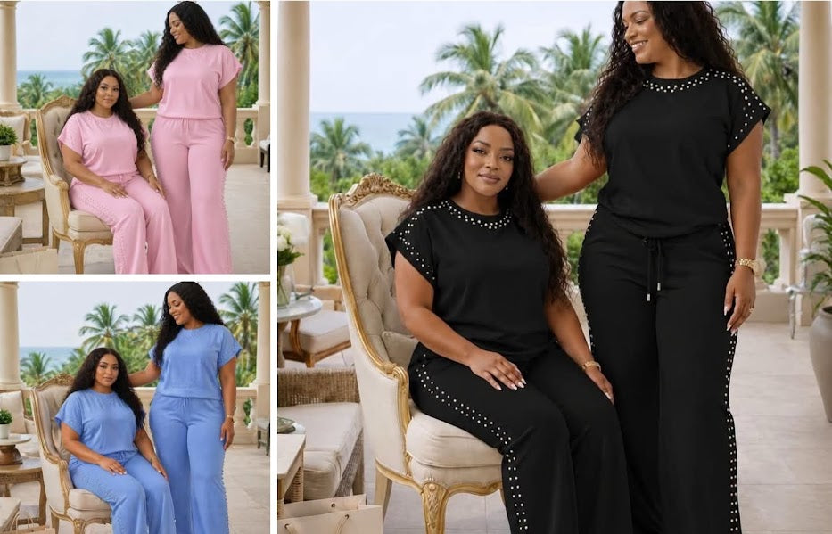 Pearl Stud Two-Piece Lounge Set