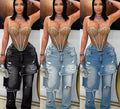 Distressed Wide-Leg Ripped Jeans