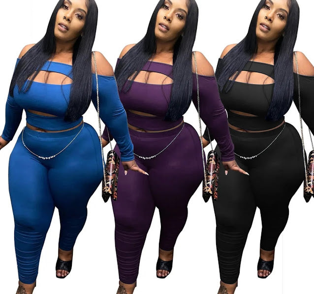 Off-Shoulder Cutout 2-Piece Set