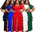Ruffle Tiered High-Low Maxi Dress