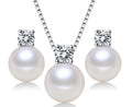 Pearl & Crystal Necklace and Earrings Set