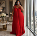 Plus Size Pleated Maxi Dress