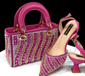Royal Blue Rhinestone Embellished Heel & Handbag Set