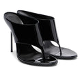 Patent Leather Stiletto Mule Heels
