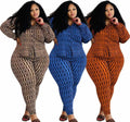 Plus Size Geometric Print 2-Piece Shirt & Leggings Set