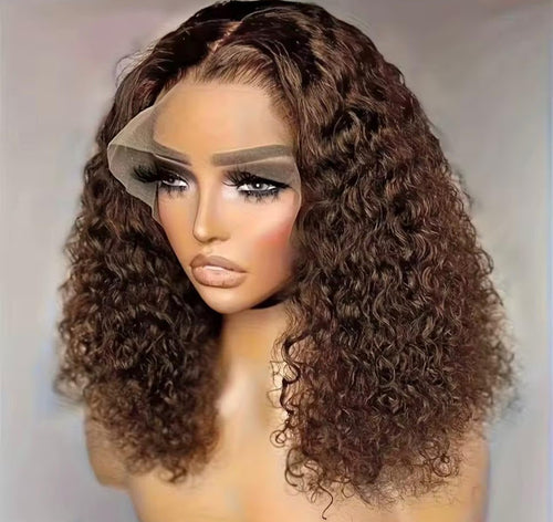 Black Deep Curly Human Hair Lace Front Wig – Natural Look