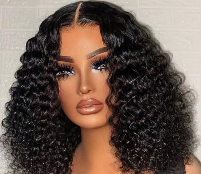 Black Deep Curly Human Hair Lace Front Wig – Natural Look