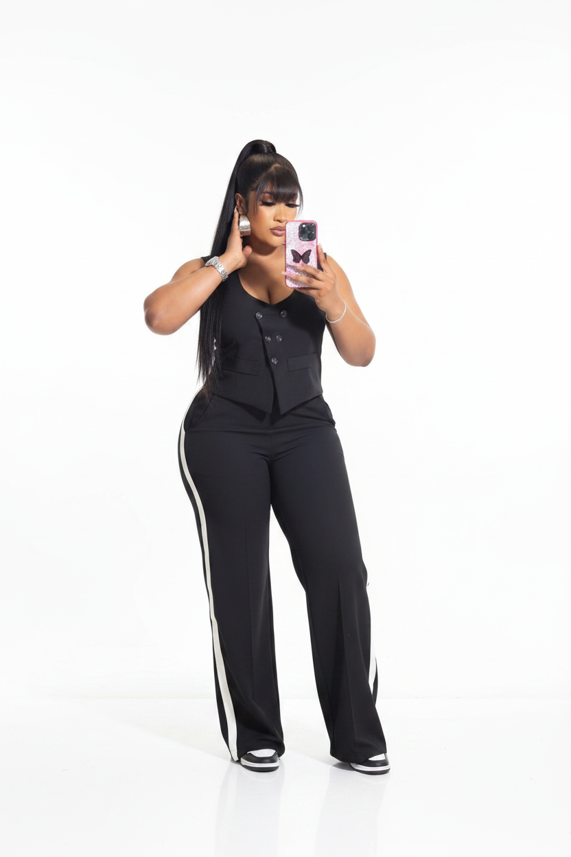 Black Side Stripe Set - Studio