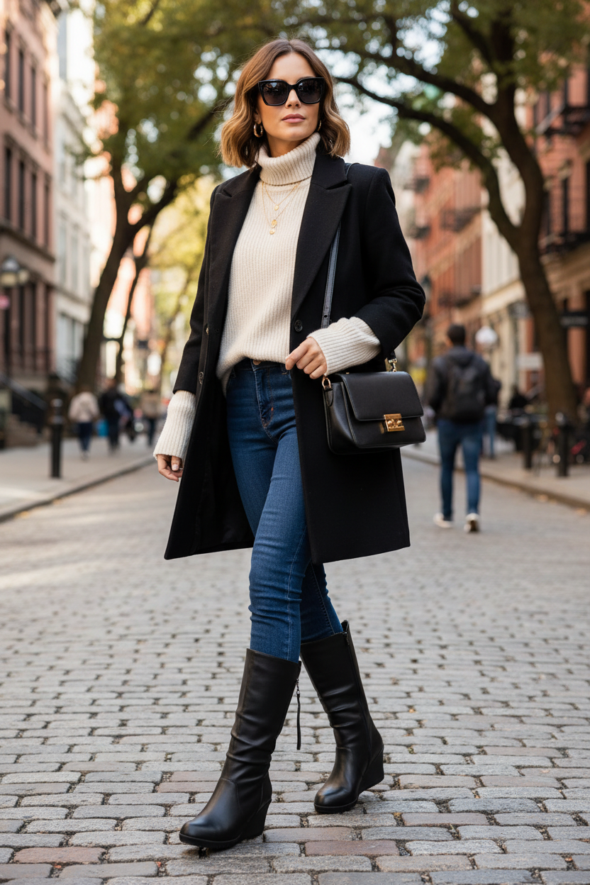 Black Wedge Boots Street Style