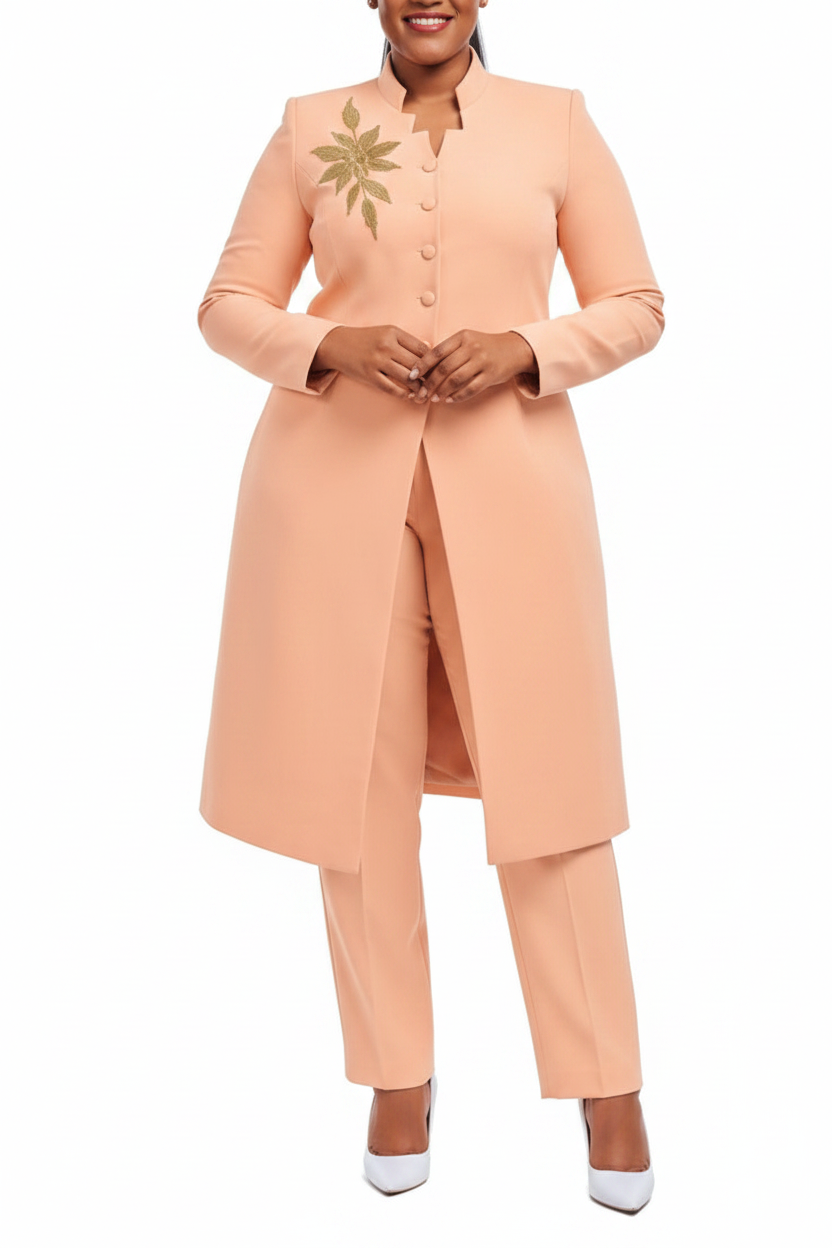 Blush Peach Blazer Set - Studio