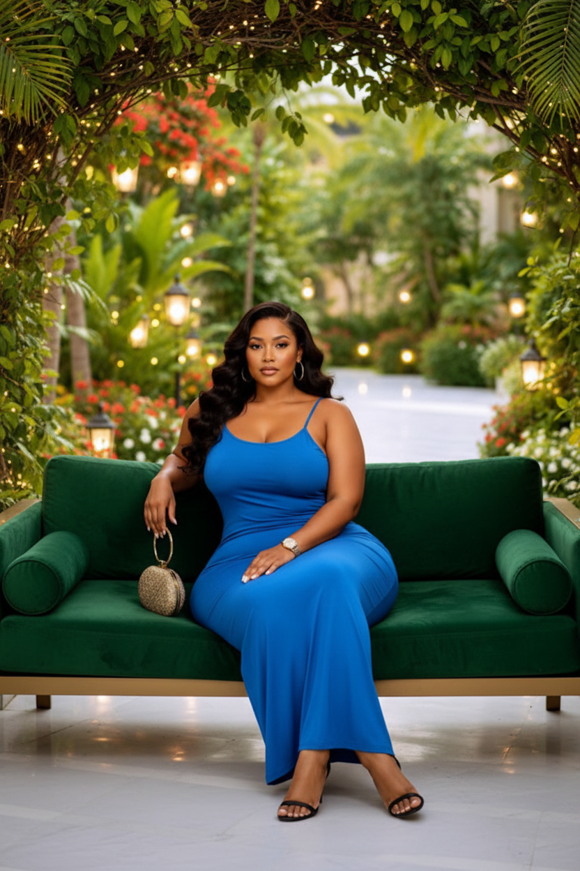 Bodycon Maxi Dress Blue