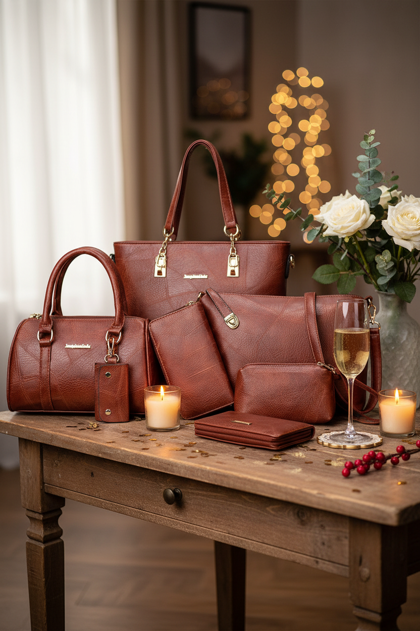 Cognac Bag Set – Gift