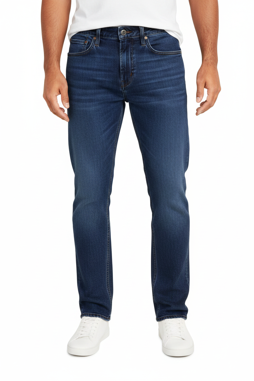 Dark Blue Straight Leg Jeans