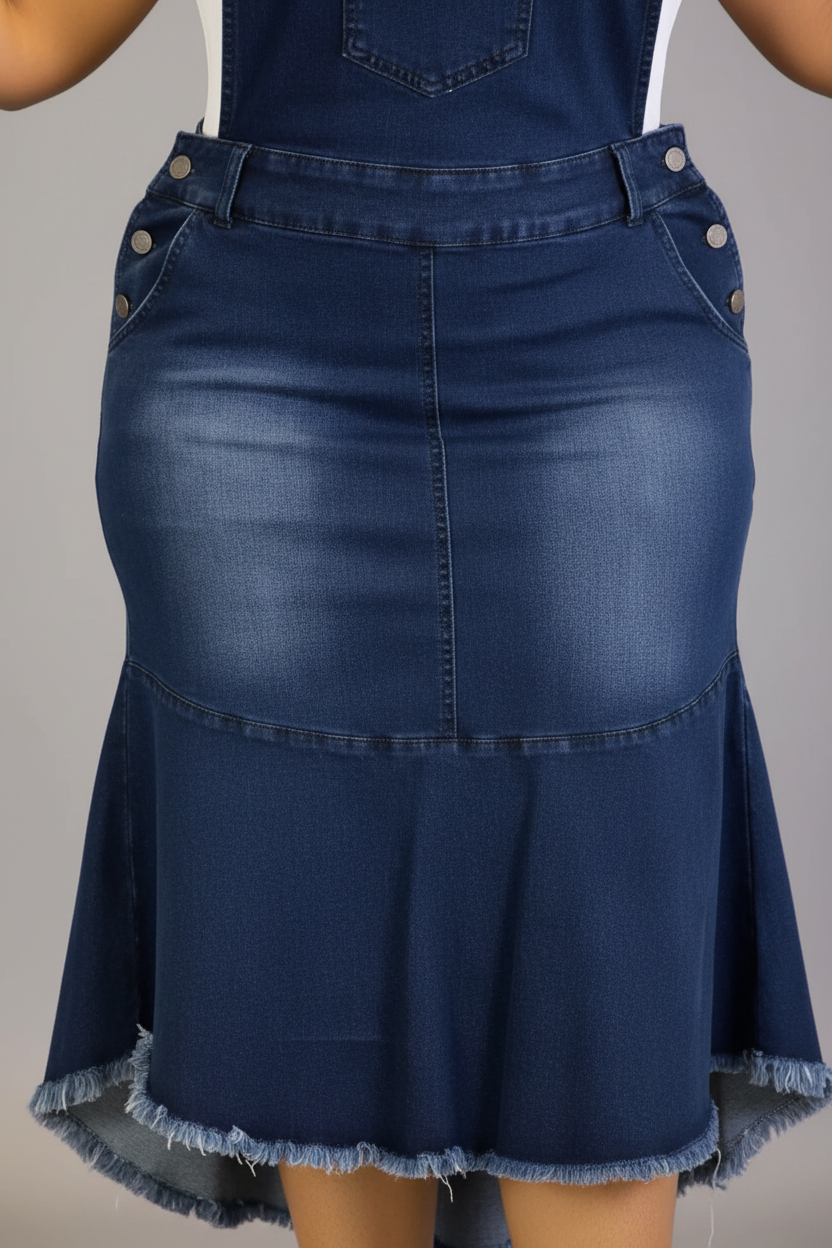Denim Overall Dress - Detail