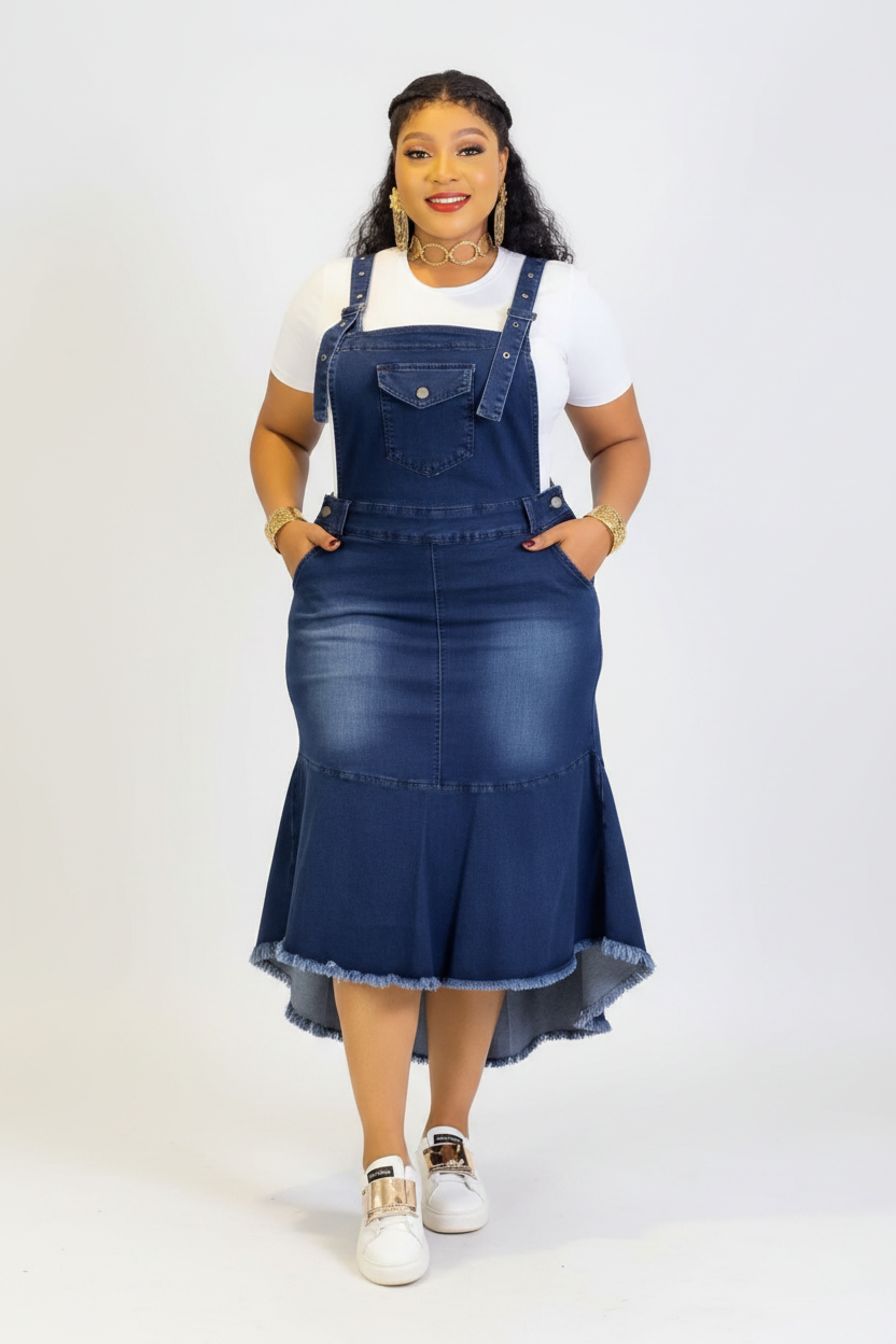 Denim Overall Dress - Studio