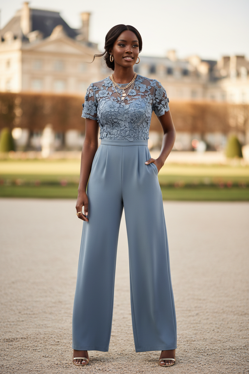 Dusty Blue Jumpsuit - Outdoor