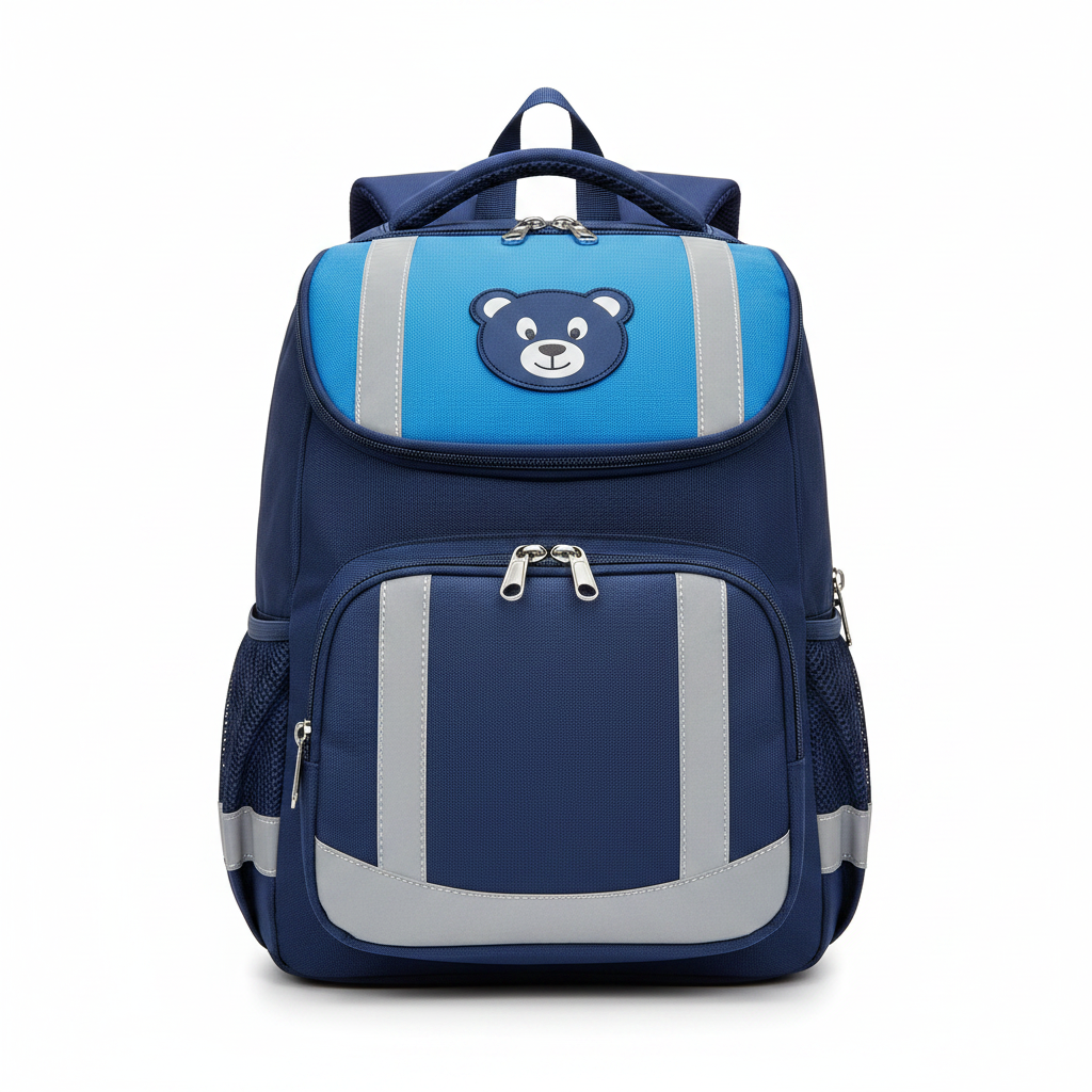 Kids Bear Patch School Backpack - Blue