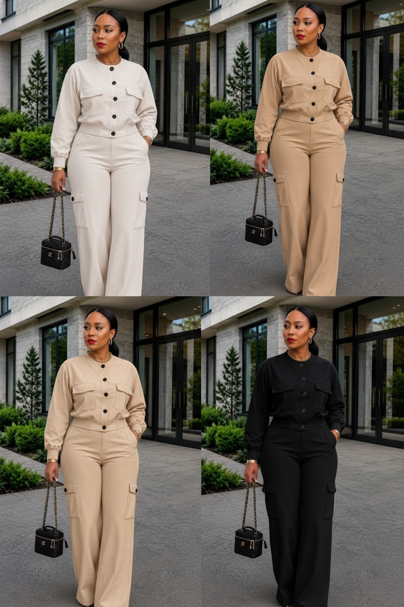 Women's Cargo Utility Two-Piece Set - AI Generated Lookbook