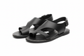 Black Wide Strap Flat Sandals - AI Generated