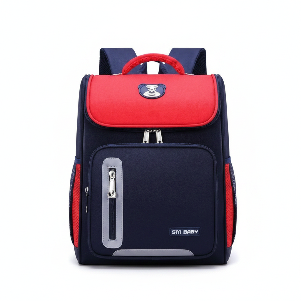 Kids Bear Patch School Backpack - Red