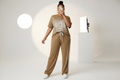 Plus Size Feather Star Two-Piece Tracksuit Set - AI Generated