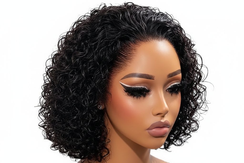 Curly Bob Lace Front Wig - AI Generated
