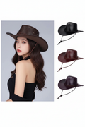 Faux Leather Western Cowboy Hat - AI Generated Lookbook