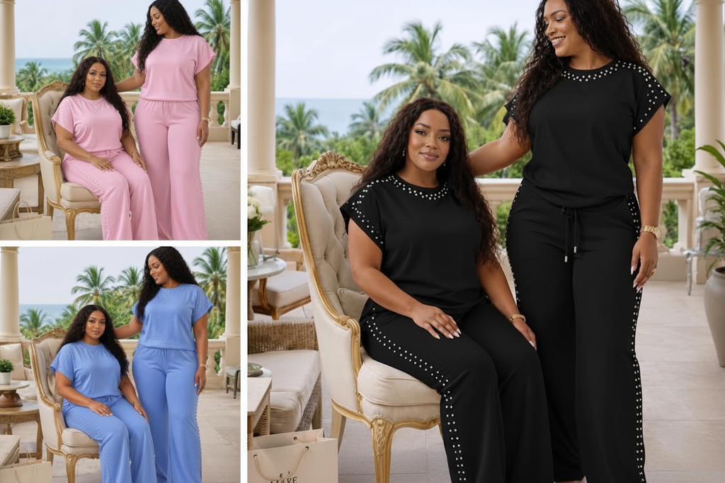 Pearl Stud Two-Piece Lounge Set - All Colors lifestyle