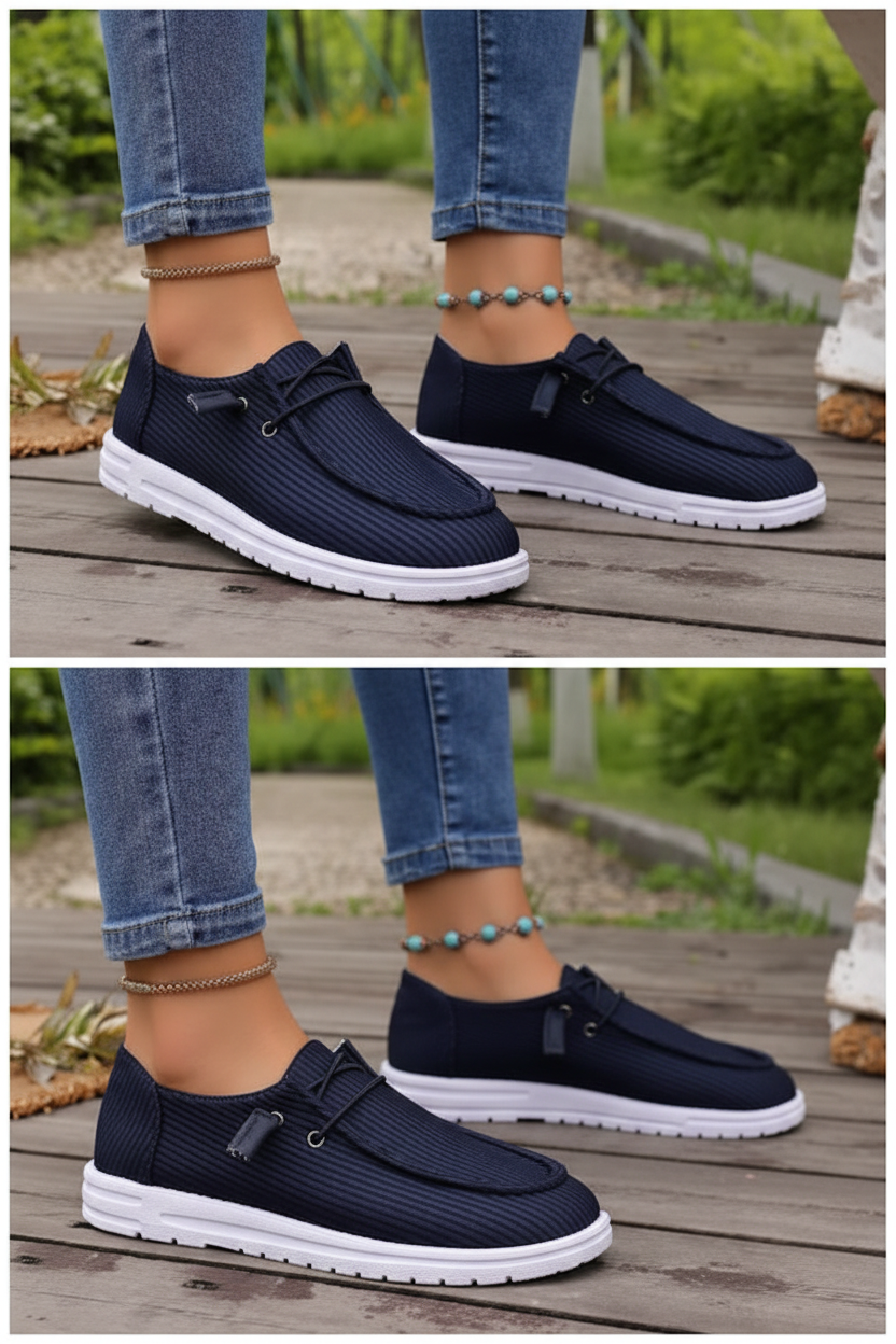 Navy Blue Slip-On Loafer Sneakers