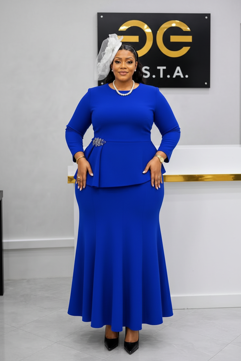 Peplum Set - Royal Blue