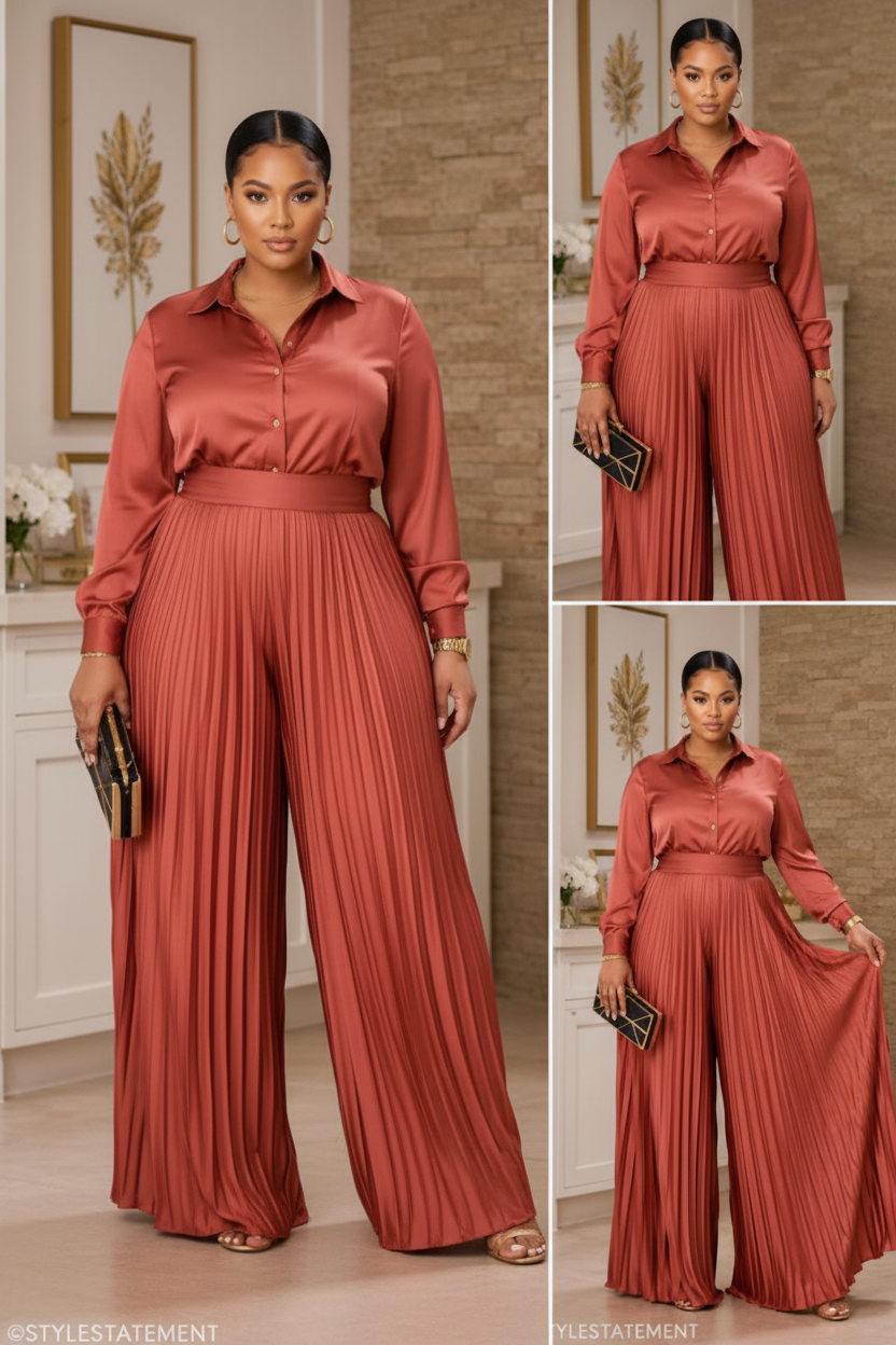 Satin Wide-Leg Set - Variation 2