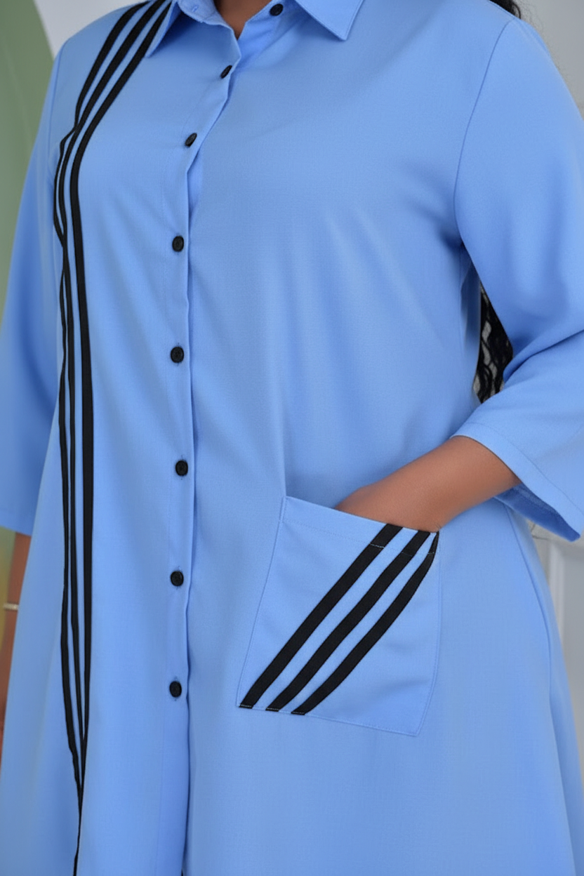 Sky Blue Stripe Shirt - Detail