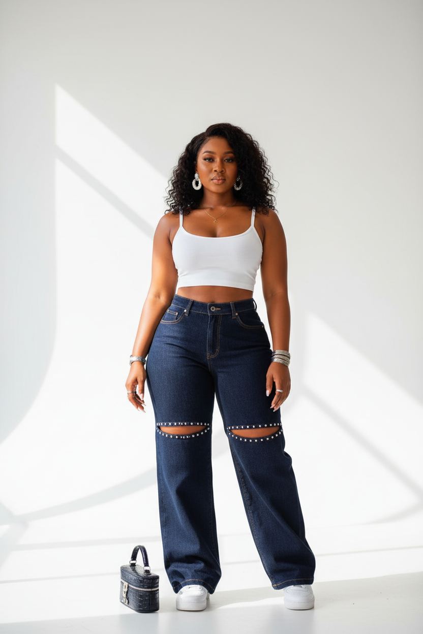 Street Style Wide Leg Jeans