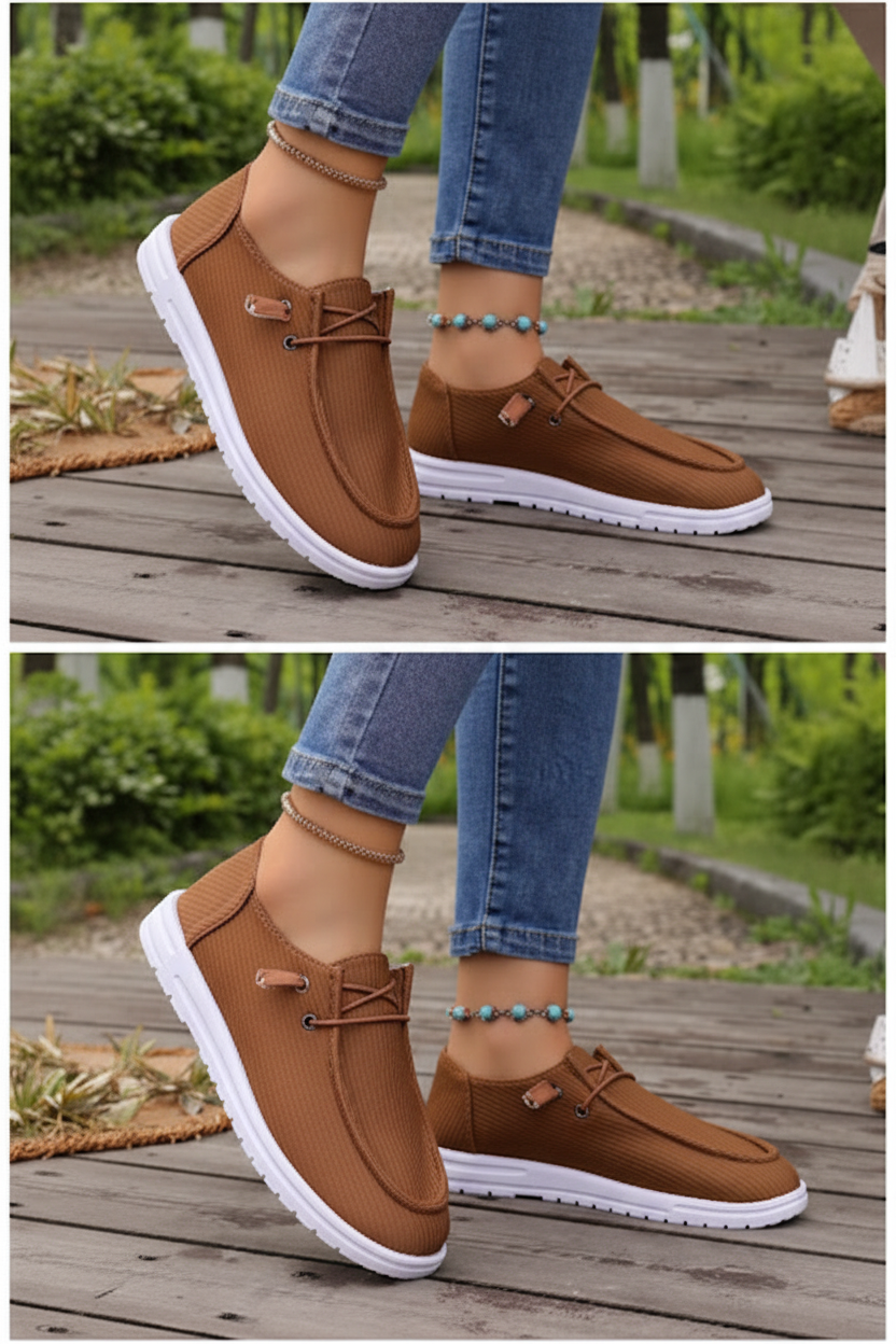 Tan Brown Slip-On Loafer Sneakers