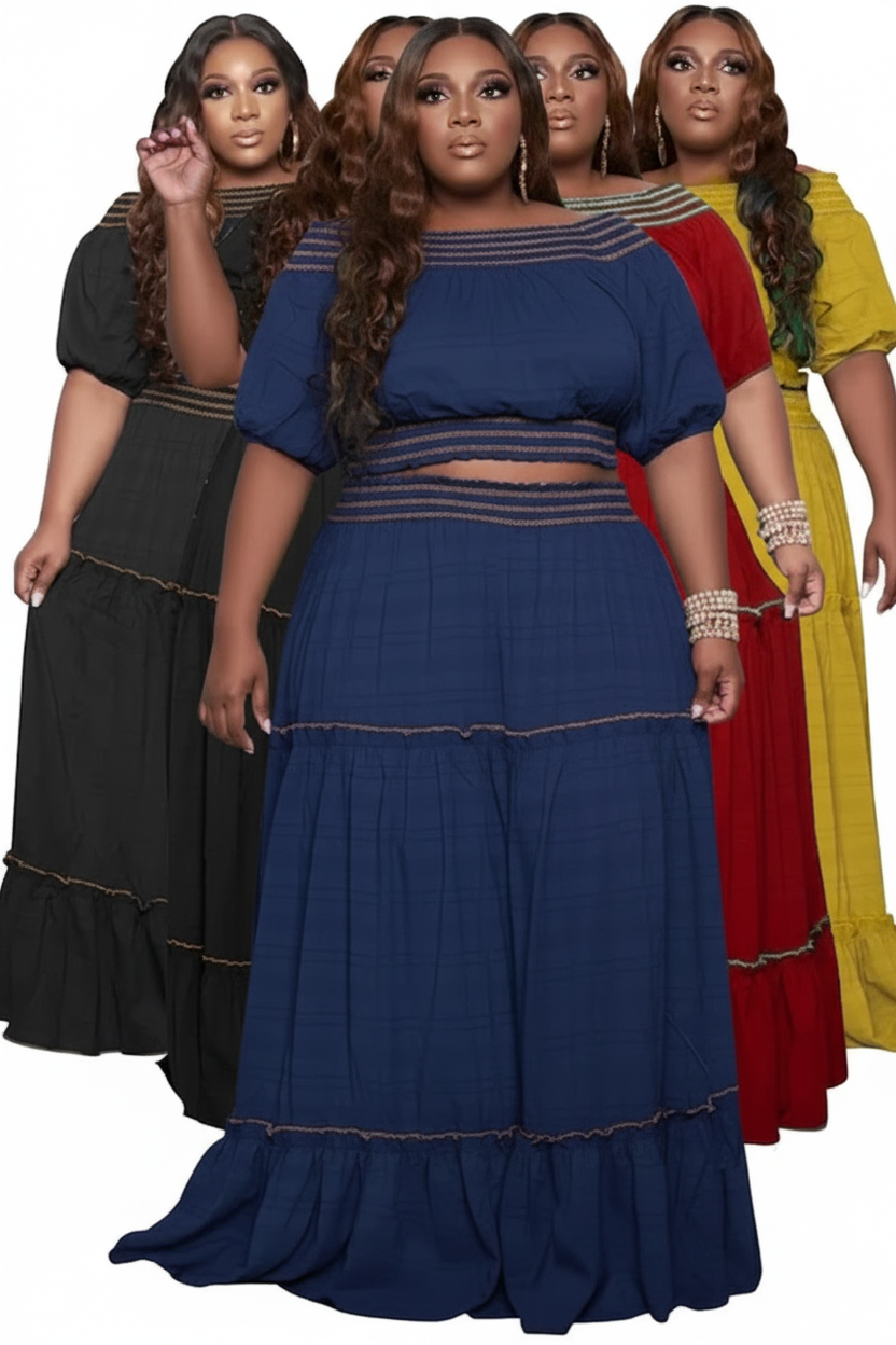 Tiered Maxi Set - Navy
