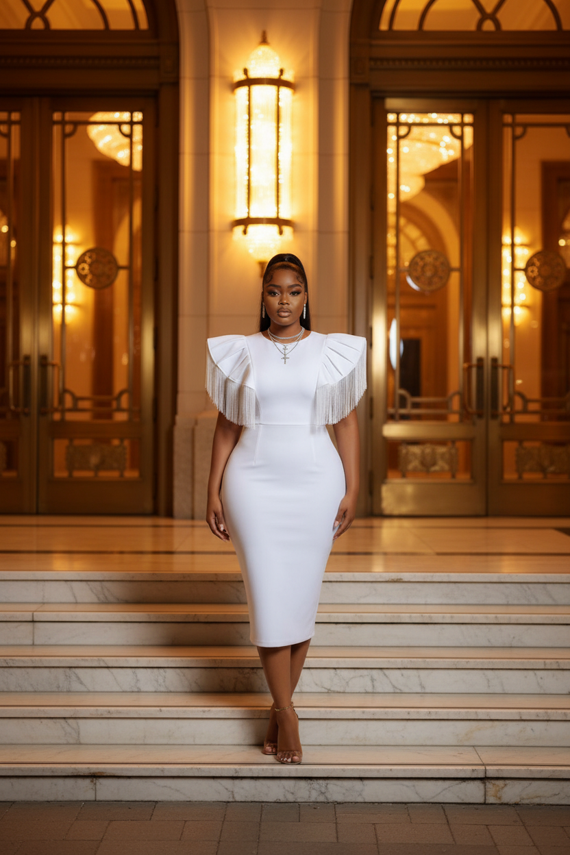 White Fringe Dress – Night Out